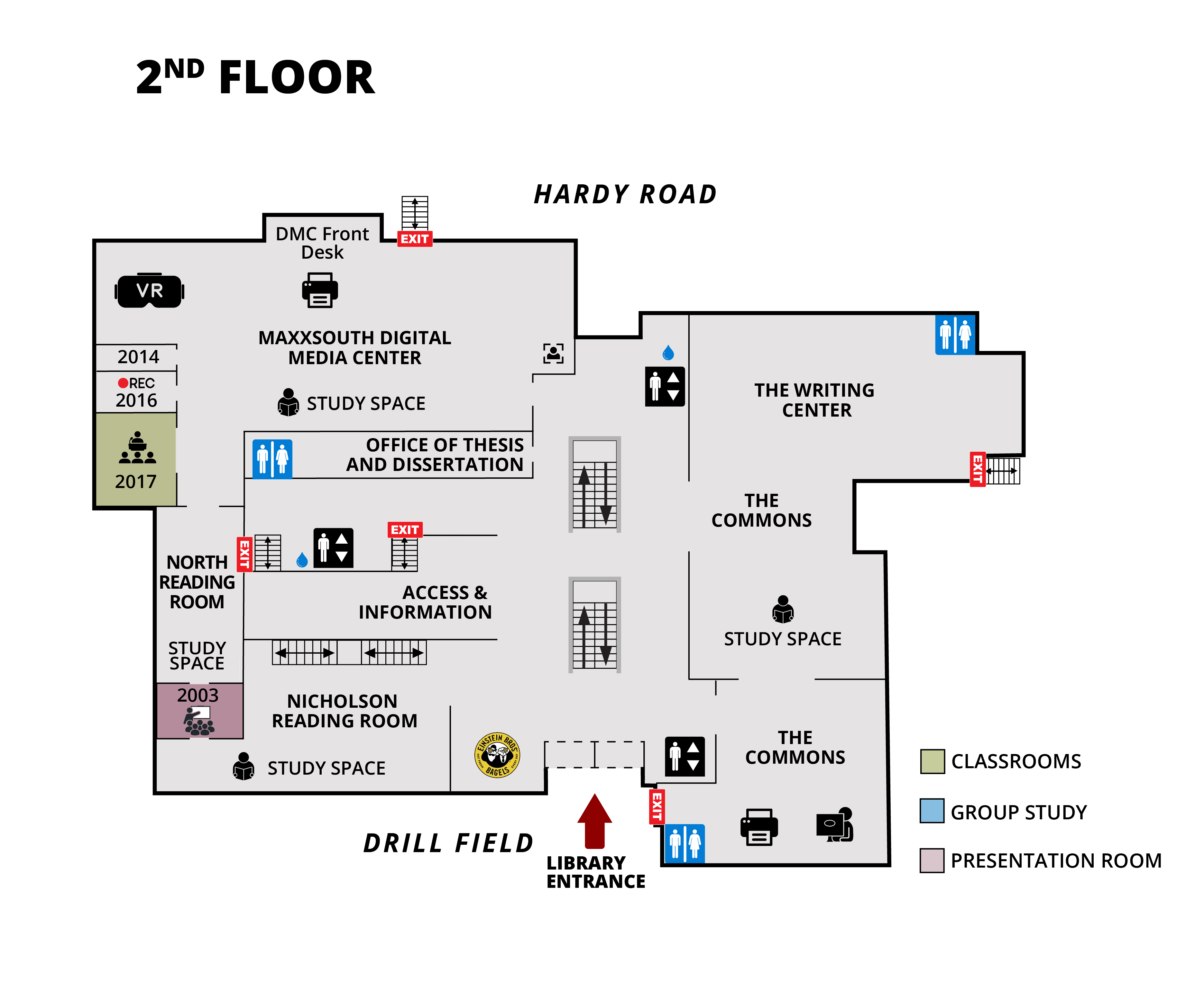 Mitchell Memorial Library Floor Plan, 2nd Floor (2026)